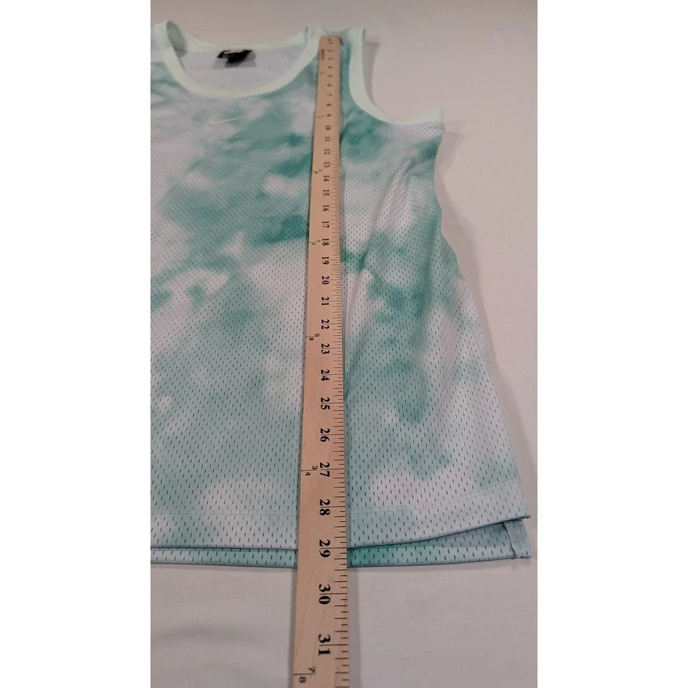 Nike Womens Tie Dye Mesh Basketball Tank Top Mint Green White Large DQ4550-379